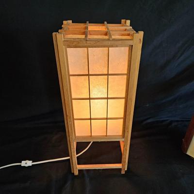 Wood and Rice Paper Lamp and Votive Light (LR-DW)
