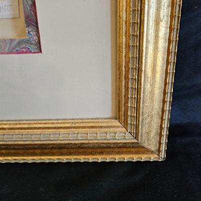 Framed & Signed Rose Art, Plated Roses & Copper Candleholder w/ Lucite Candles (LR-DW)