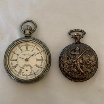 Trenton Watch Co. & Sears Hunter & Dogs Pocket Watches (P-HS)