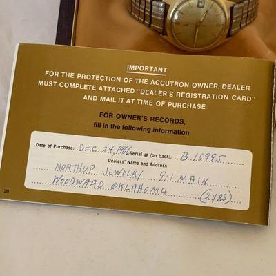 Accutron by Bulova Series 218 Date Model with 14K Gold Case & Original Box (P-HS)