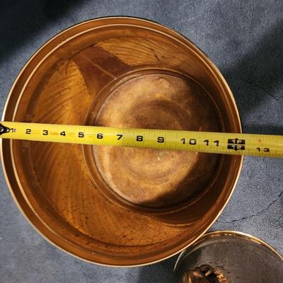 3 Quality Made Brass Waste Cans 2 with loin heads