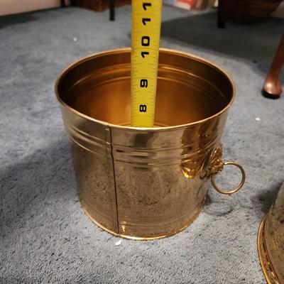 3 Quality Made Brass Waste Cans 2 with loin heads