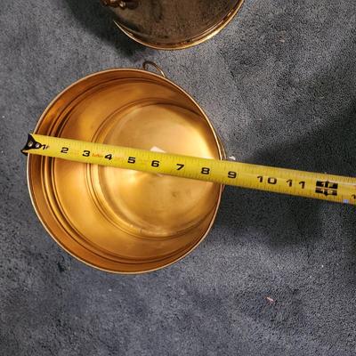 3 Quality Made Brass Waste Cans 2 with loin heads