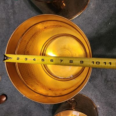 3 Quality Made Brass Waste Cans 2 with loin heads