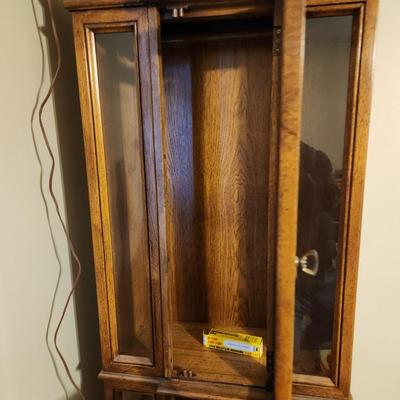 Lighted curio cabinet 22wx12dx72h
