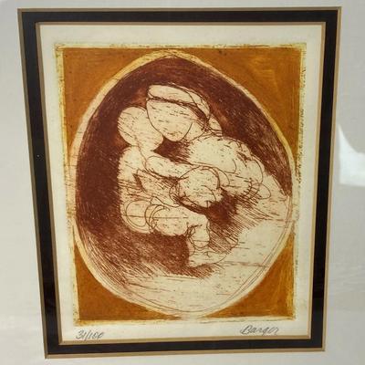  PETER BARGER UNTITLED ETCHING MOTHER & CHILD S/N 