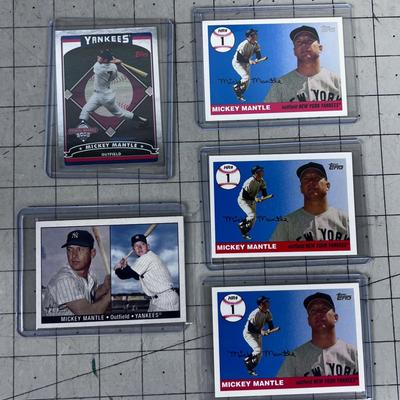 Mickey Mantle CARDS (5) HARD SLEEVES 