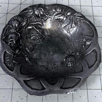 Sterling Silver ROSE Dish Marked C1055