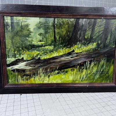 Green Landscape Painting of the Forest, Utah Artist Earl Caipienta ? 