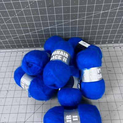 BLUE MOHAIR Yarn, New LACE #ii or II  