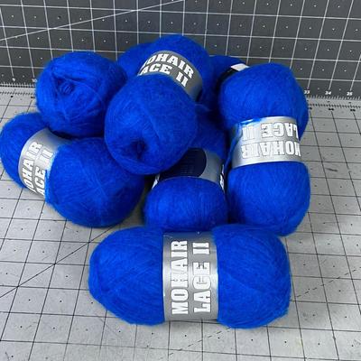 BLUE MOHAIR Yarn, New LACE #ii or II  