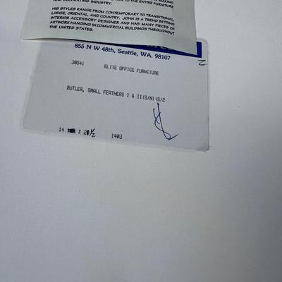 Pair of Vintage Framed Modern John Butler Signed, "Copper Leaf" Tone ABSTRACTS 