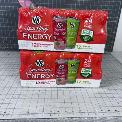 2 Cases of Sparkling Energy V8 less 2 Cans