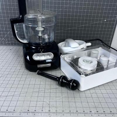 Kitchen Aid Food Processor Chopper BLACK Bigger with Juicer, Shredder Blade Attachments