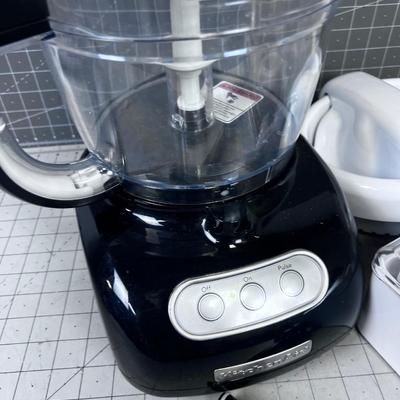 Kitchen Aid Food Processor Chopper BLACK Bigger with Juicer, Shredder Blade Attachments
