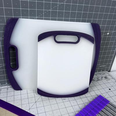 Cutting boards and Hot Pads, Purplish Tones