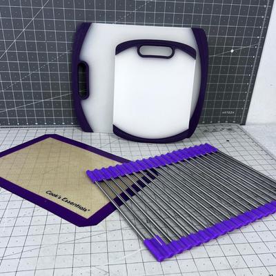 Cutting boards and Hot Pads, Purplish Tones