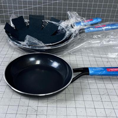 3 Green Pan Fry Pans Brand NEW 3 Sizes 