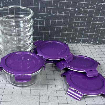 Set of Lock N Lock New Glass Dish with Lid (6) 