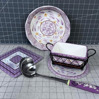 Mixed Lot of Temptations Stoneware:  Presentable Oven Ware, Like NEW 