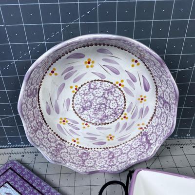 Mixed Lot of Temptations Stoneware:  Presentable Oven Ware, Like NEW 