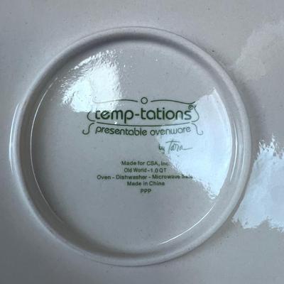 Mixed Lot of Temptations Stoneware:  Presentable Oven Ware, Like NEW 