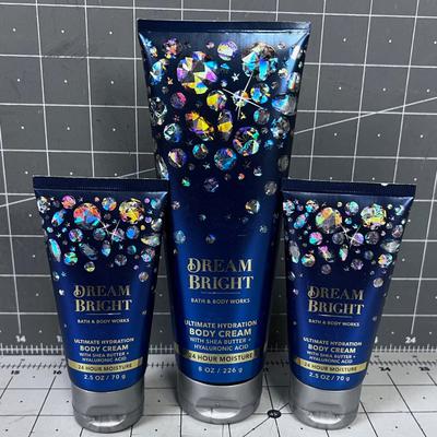 Dream Bright Bath & Body Lotion (3) 2 small and 1 Large