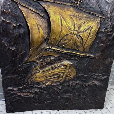 Wall Plaque Made of Resin Spanish Galleon 