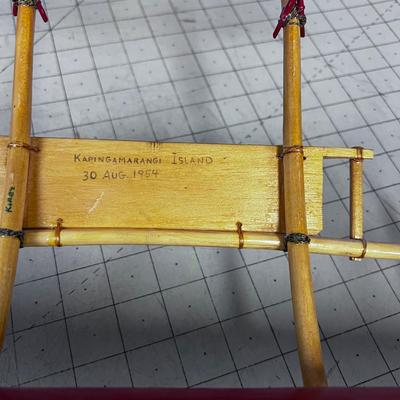 Very Cool Hand Crafted OUTRIGGER CANOE Red Dated 1954 