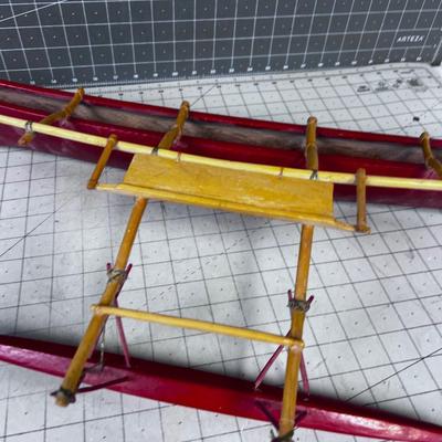 Very Cool Hand Crafted OUTRIGGER CANOE Red Dated 1954 