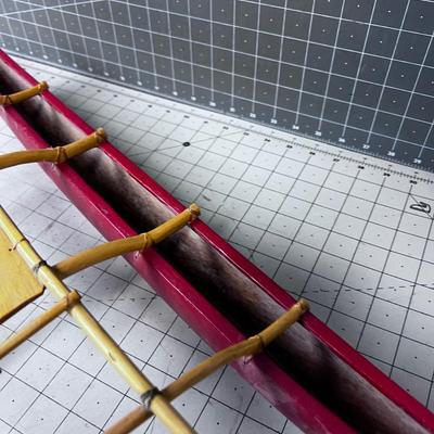 Very Cool Hand Crafted OUTRIGGER CANOE Red Dated 1954 