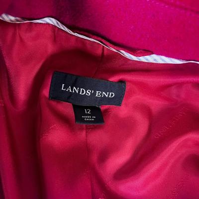 Lands End FUCHSIA with Scarf, Pea Coat Style 
