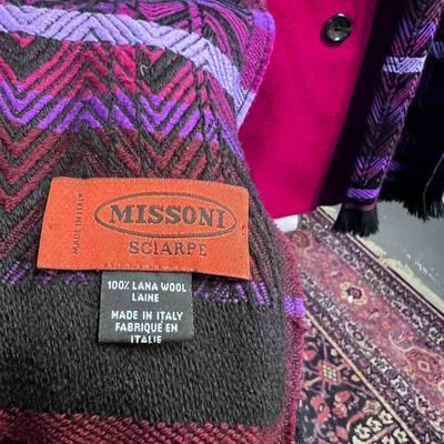 Lands End FUCHSIA with Scarf, Pea Coat Style 