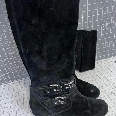 Black Suede Over the Knee Boots