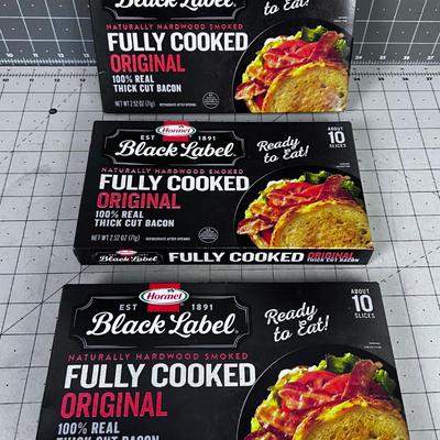 HORMEL 3 Packages of  BACON Fully cooked. 