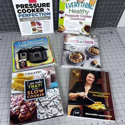 6 COOK BOOKS:  Themed around: Insta pot, Pressure cookers and Such