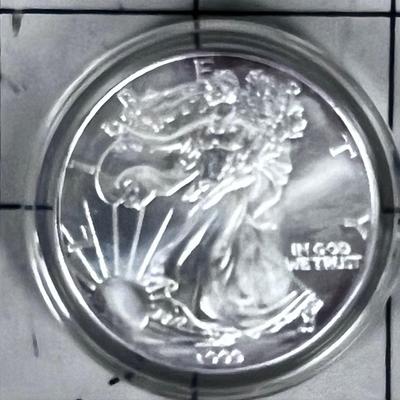 1999 United States Liberty's 1 Troy Once Fine Silver .999