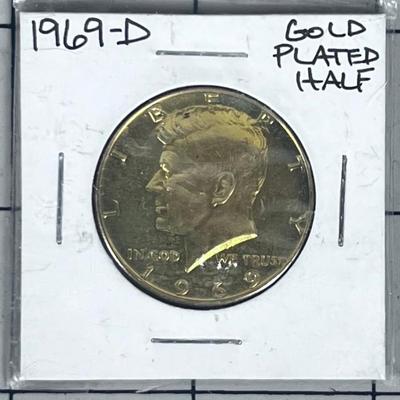 1969 Kennedy HALF DOLLAR GOLD Plated 