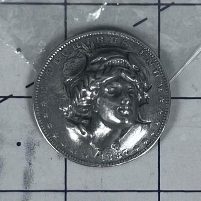 1887 MORGAN REPOUSSE Pop 3 D Coin 