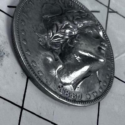 1887 MORGAN REPOUSSE Pop 3 D Coin 