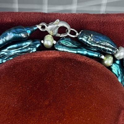 Gorgeous! Blue Green FRESH WATER PEARLS 
