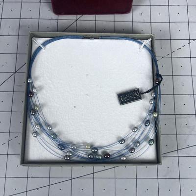 HONORA Wire Choker with Various Colors of Pearls, NICE! 