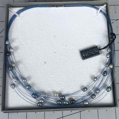 HONORA Wire Choker with Various Colors of Pearls, NICE! 