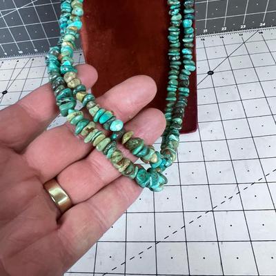 Devine Turquoise Pebbles 2 Strands With Incredible Clasp