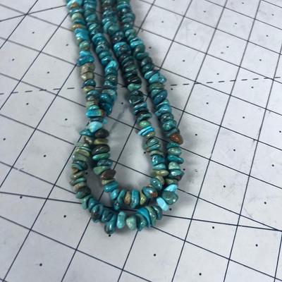 Devine Turquoise Pebbles 2 Strands With Incredible Clasp