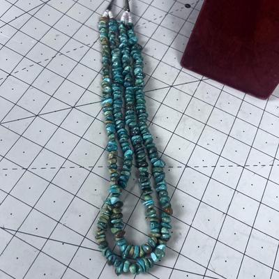 Devine Turquoise Pebbles 2 Strands With Incredible Clasp