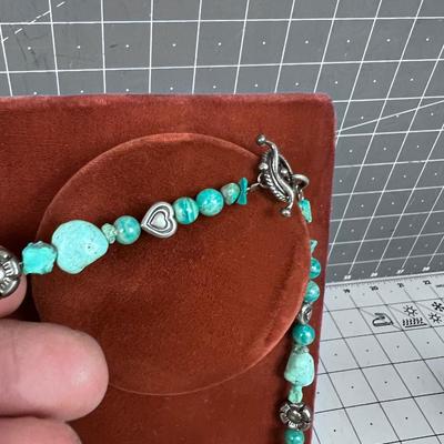 Turquoise Nugget, Hearts and Polished Round Turquoise Beads too. PRETTY 