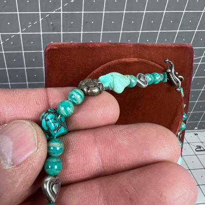 Turquoise Nugget, Hearts and Polished Round Turquoise Beads too. PRETTY 