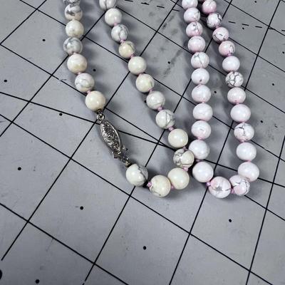 Pinky Black Stone Natural, Pretty, Pink ZEBRA Jasper Stone Necklace
