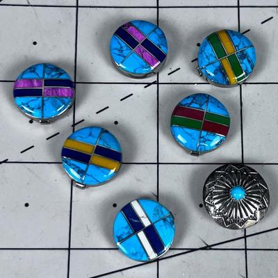 Turquoise and some Inlay BUTTON COVERS